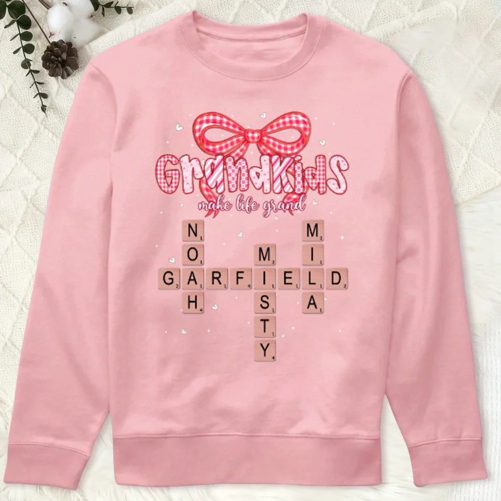 Classic Tee Grandkids Make Life Grand Sweet Heartwarming Gift For Grandma A Personalized Shirt That Shows Off Grandkid Love - Image 5