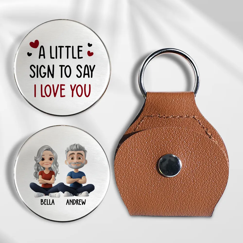 Personalized Pocket Hug Token with Custom Cartoon Couple - Sweet I Love You Keepsake Keychain Style Gift - Image 2