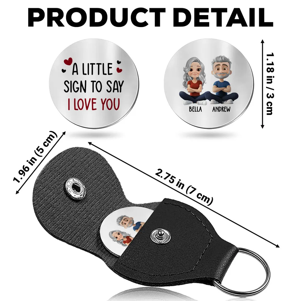 Personalized Pocket Hug Token with Custom Cartoon Couple - Sweet I Love You Keepsake Keychain Style Gift - Image 4