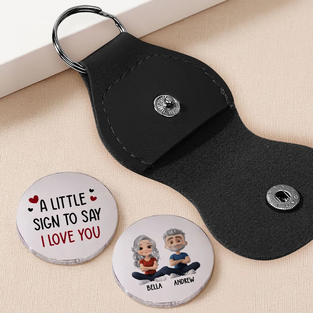 Personalized Pocket Hug Token with Custom Cartoon Couple - Sweet I Love You Keepsake Keychain Style Gift - Image 5