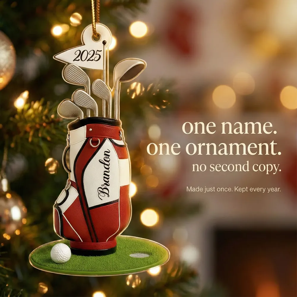 Personalized Acrylic Ornament Golf Bag Design for Christmas Tree Decor, Unique Custom Gift for Golf Lovers - Image 2