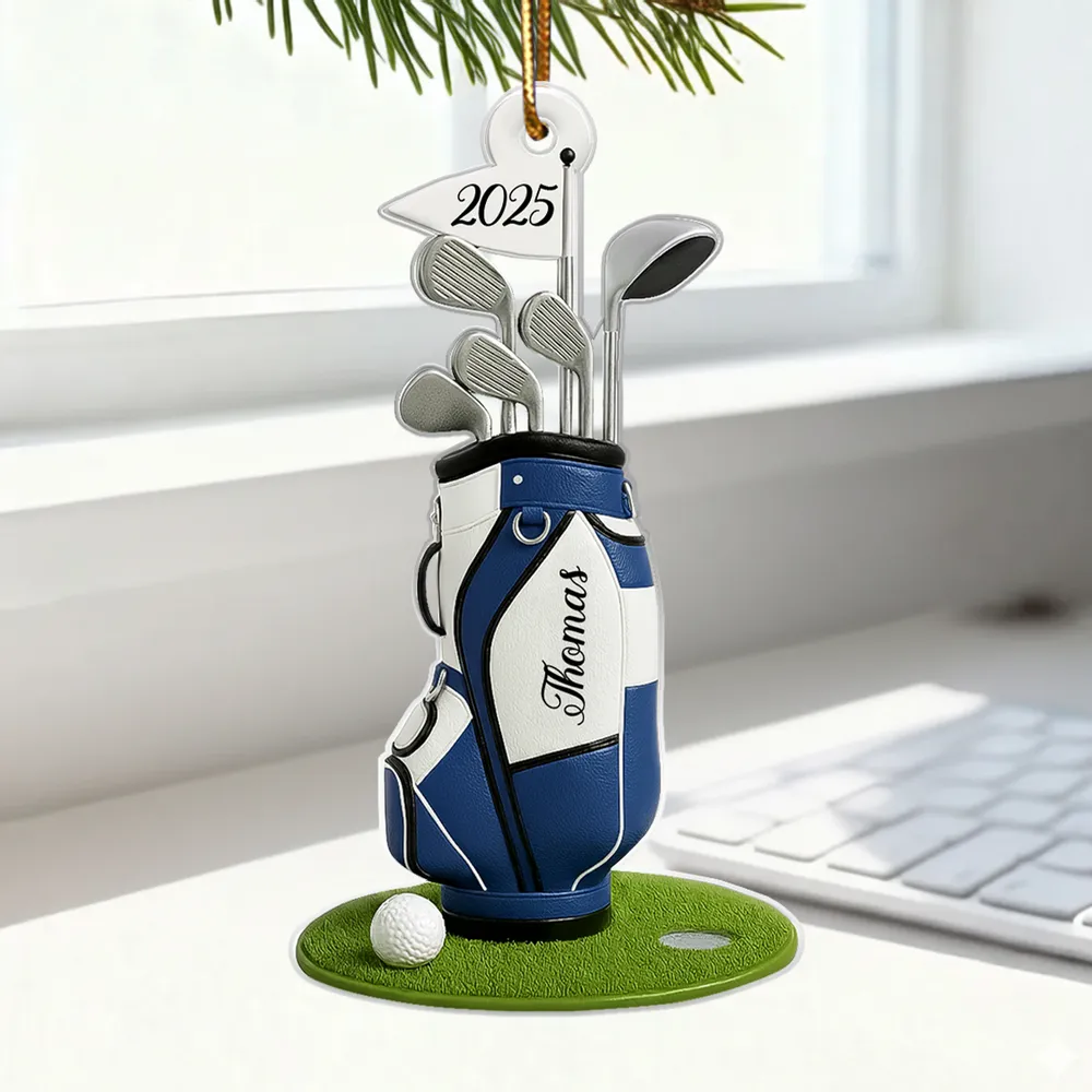 Personalized Acrylic Ornament Golf Bag Design for Christmas Tree Decor, Unique Custom Gift for Golf Lovers - Image 3