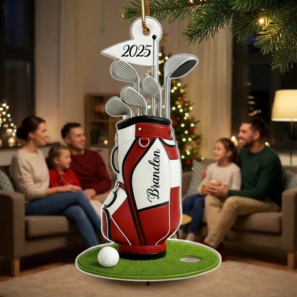 Personalized Acrylic Ornament Golf Bag Design for Christmas Tree Decor, Unique Custom Gift for Golf Lovers - Image 7