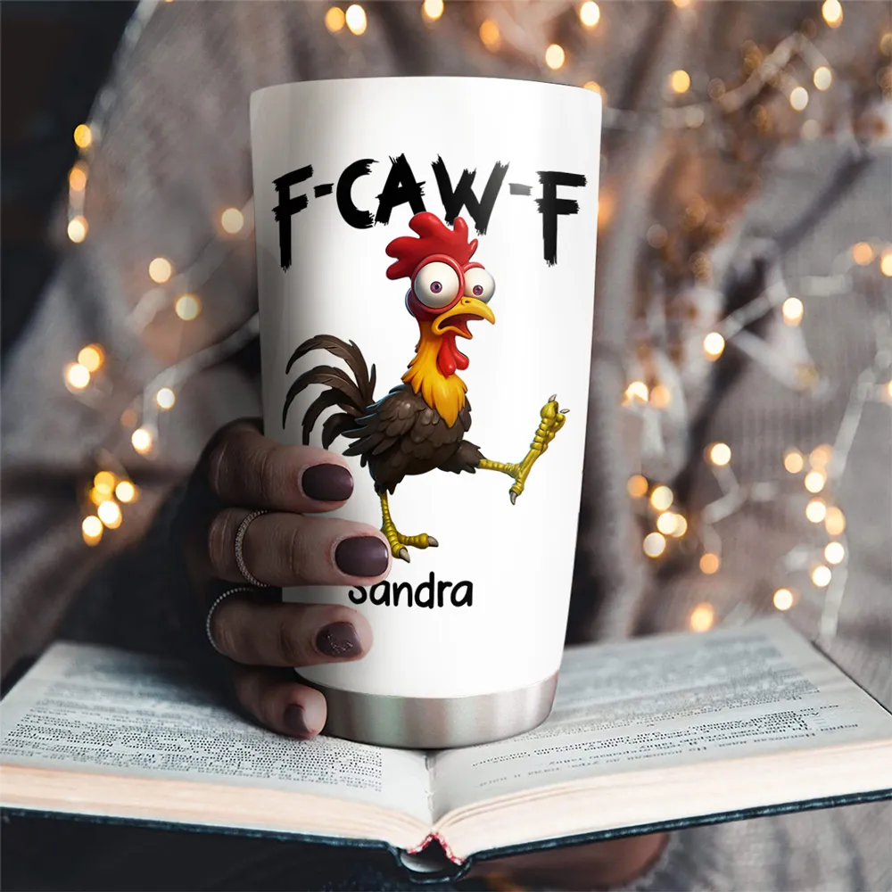 Personalized Insulated Travel Tumbler with Funny Work Vocabulary Chicken Design, Unique Creative Gift for Coworkers - Image 5
