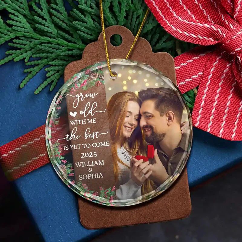 Crystal Ornament Personalized for an Engaged Couple, The Best Is Yet To Come Holiday Keepsake, Romantic Gift - Image 5