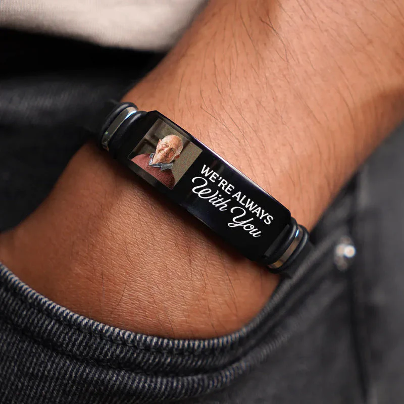 Personalized Silicone Bracelet With Photo You Never Walk Alone Message - A Unique Memorial Gift - Image 7