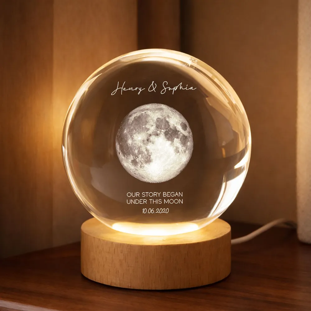 Personalized Globe Lamp Moon Night Light for Couple, Cozy Bedside Decor and Unique Romantic Gift - Image 10