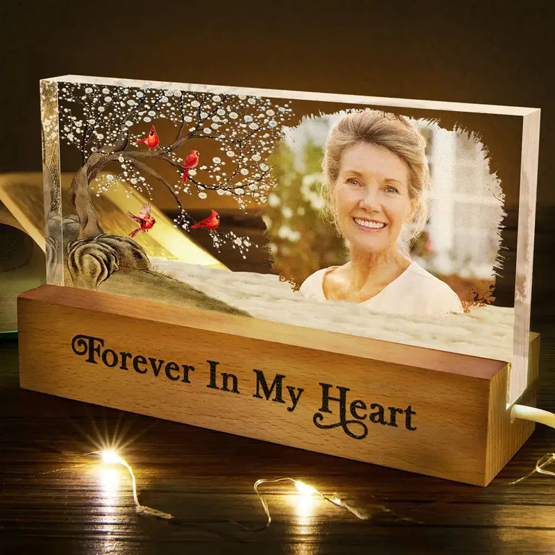 Personalized Block LED Light Plaque Memorial Photo Night Light With 'I'm Always With You' Cozy Glow Unique Sympathy Gift - Image 2