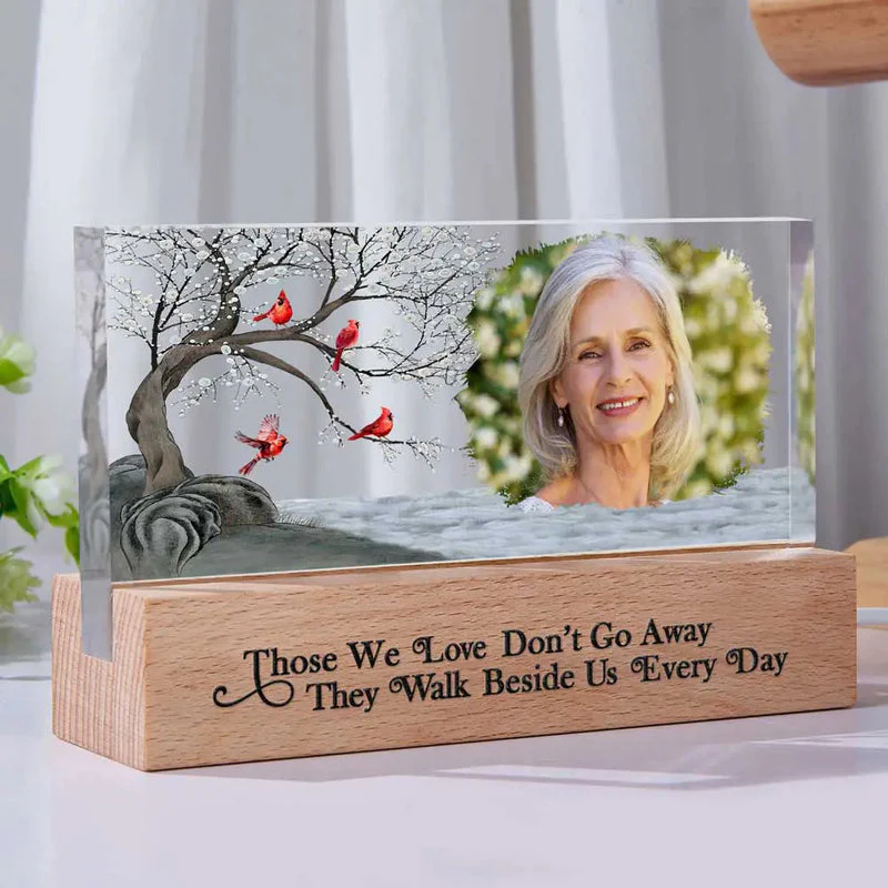 Personalized Block LED Light Plaque Memorial Photo Night Light With 'I'm Always With You' Cozy Glow Unique Sympathy Gift - Image 5