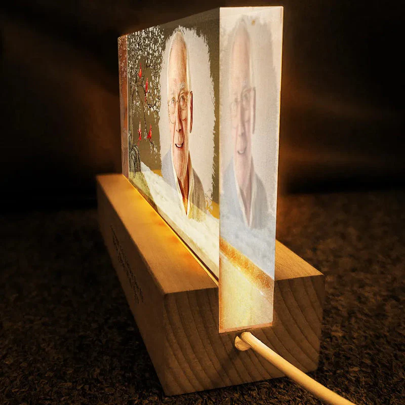 Personalized Block LED Light Plaque Memorial Photo Night Light With 'I'm Always With You' Cozy Glow Unique Sympathy Gift - Image 6