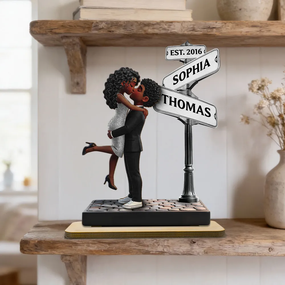 Eternal Love Personalized 2-Layer Wooden Plaque With Hugging Kissing Couple, Sweet Keepsake Gift For Him or Her - Image 6