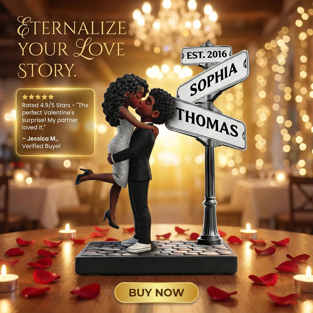 Eternal Love Personalized 2-Layer Wooden Plaque With Hugging Kissing Couple, Sweet Keepsake Gift For Him or Her - Image 7