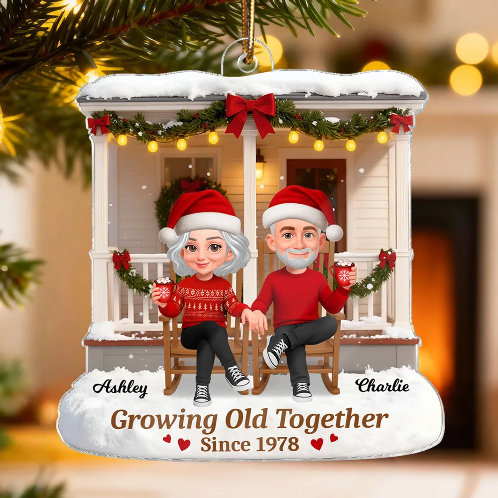 Acrylic Ornament Personalized Growing Old Together Couple Keepsake Warm Home Decor Gift for Partners - Image 2