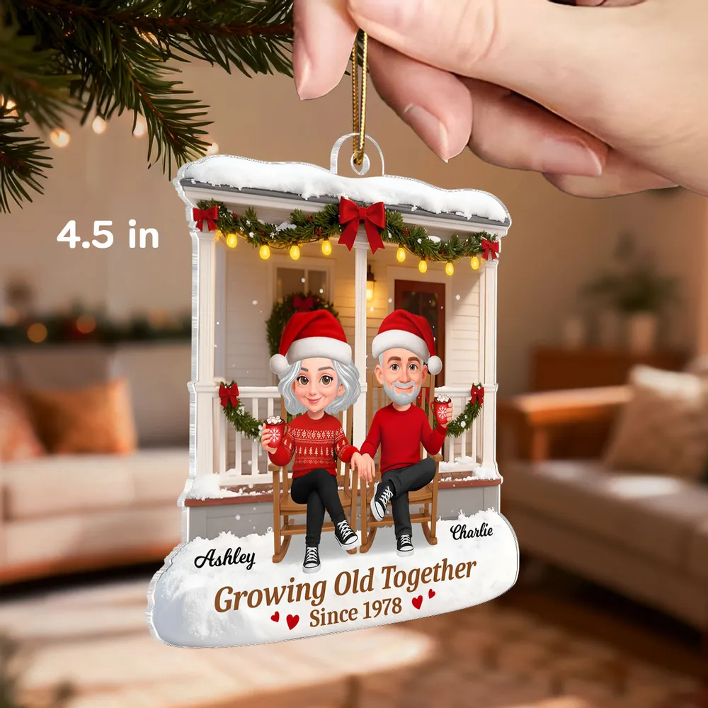 Acrylic Ornament Personalized Growing Old Together Couple Keepsake Warm Home Decor Gift for Partners - Image 3