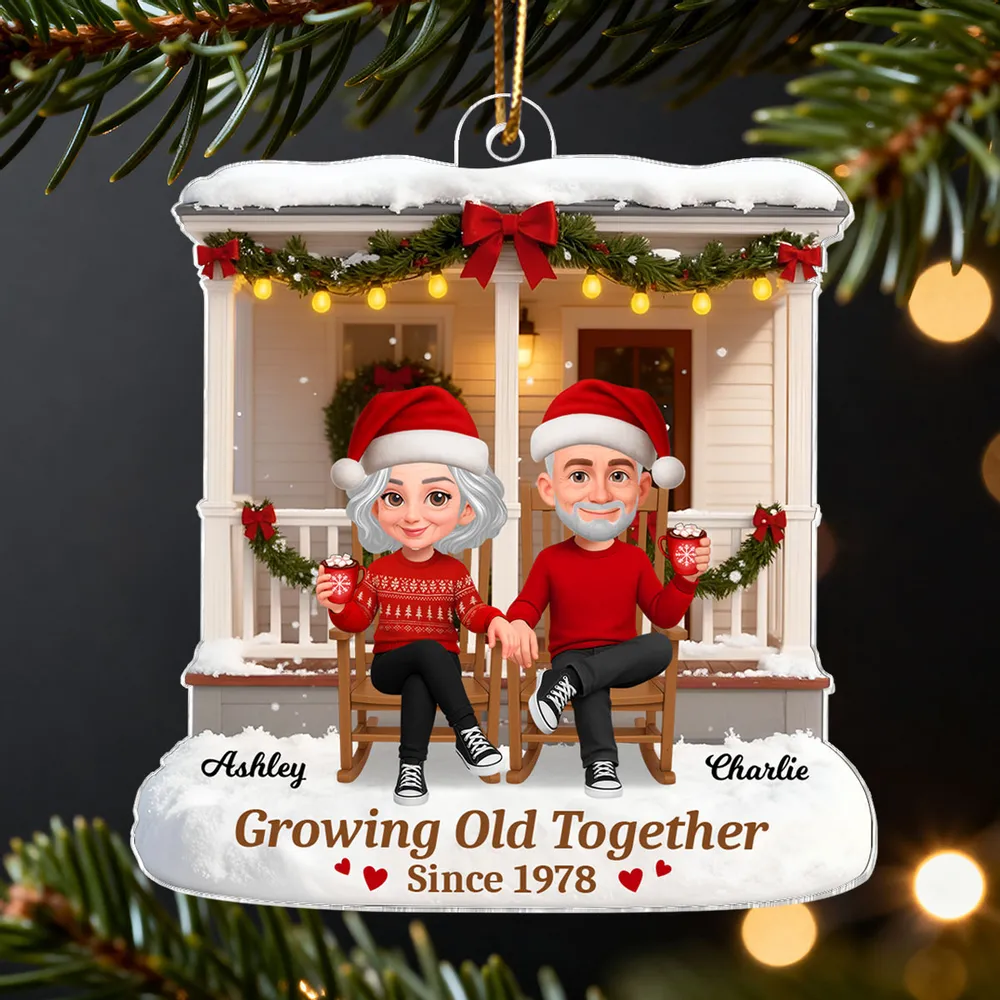 Acrylic Ornament Personalized Growing Old Together Couple Keepsake Warm Home Decor Gift for Partners - Image 6