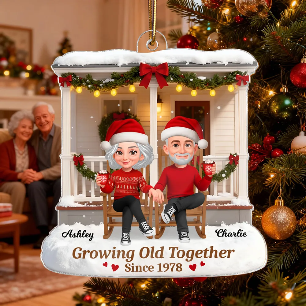 Acrylic Ornament Personalized Growing Old Together Couple Keepsake Warm Home Decor Gift for Partners - Image 7
