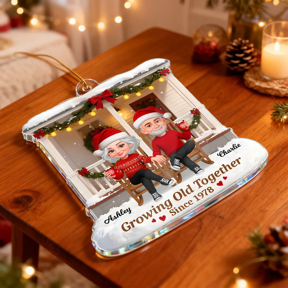 Acrylic Ornament Personalized Growing Old Together Couple Keepsake Warm Home Decor Gift for Partners - Image 8