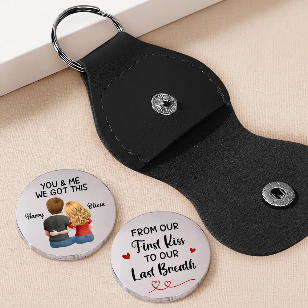 Personalized Pocket Hug Token With Couple Hugging Back View Sweet Keepsake You & Me We Got This Unique Romantic Gift - Image 2