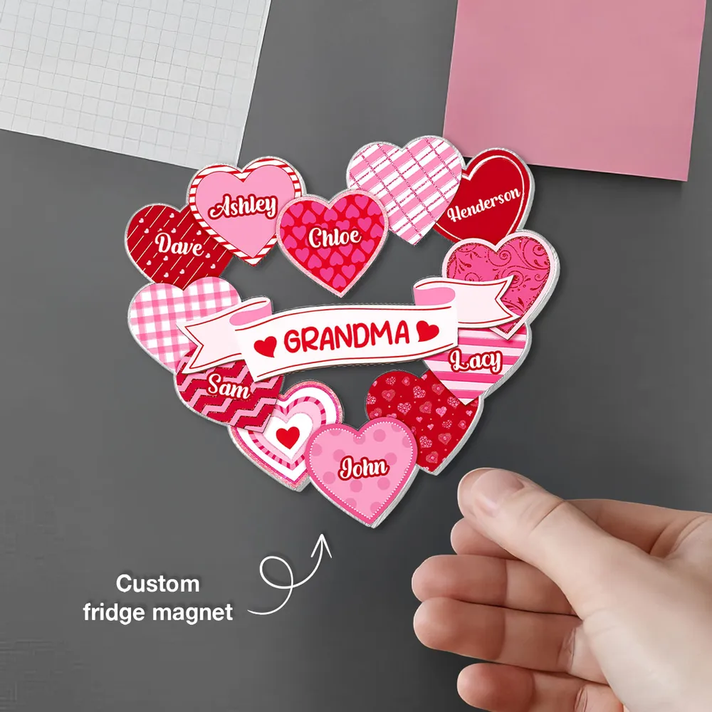 Grandma Heart Name Acrylic Fridge Magnet, Sweet Coquette Style Fridge Accessory, Thoughtful Personalized Gift - Image 4