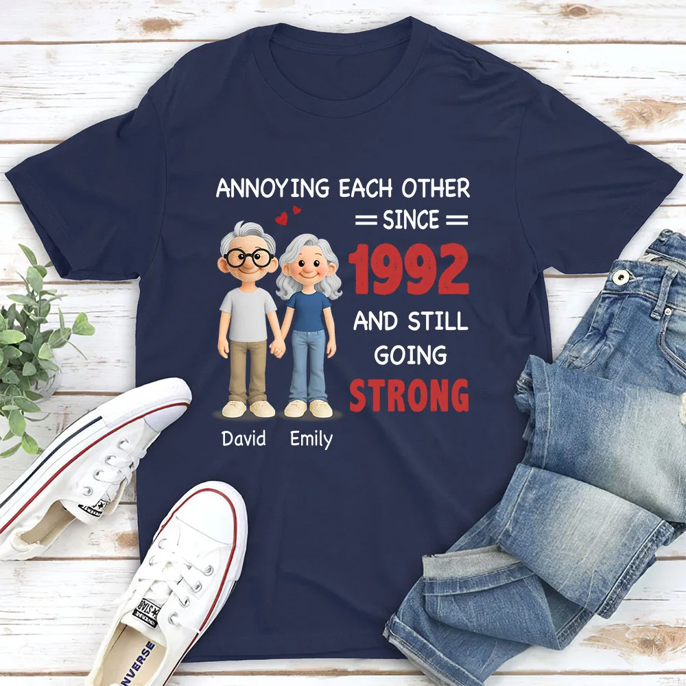 Personalized Annoying Each Other Still Going Strong Classic Tee for Couples, Cute Cartoon Gift - Image 5