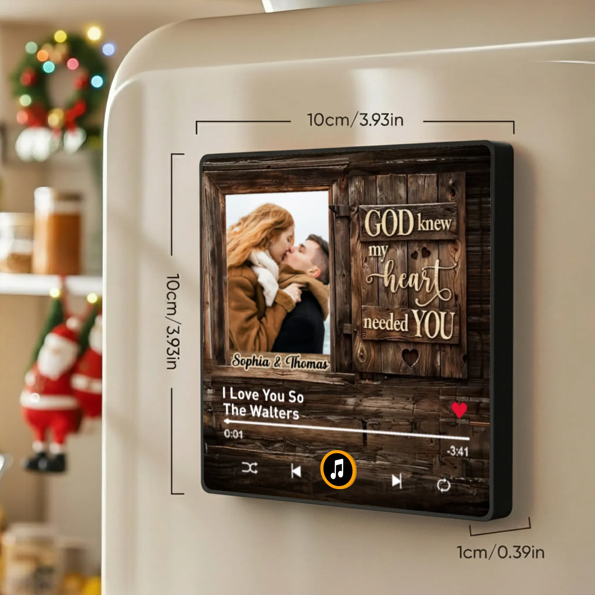God Knew My Heart Needed You Acrylic Music Magnet Romantic Couple Keepsake For Fridge Display A Heartfelt Unique Gift - Image 4