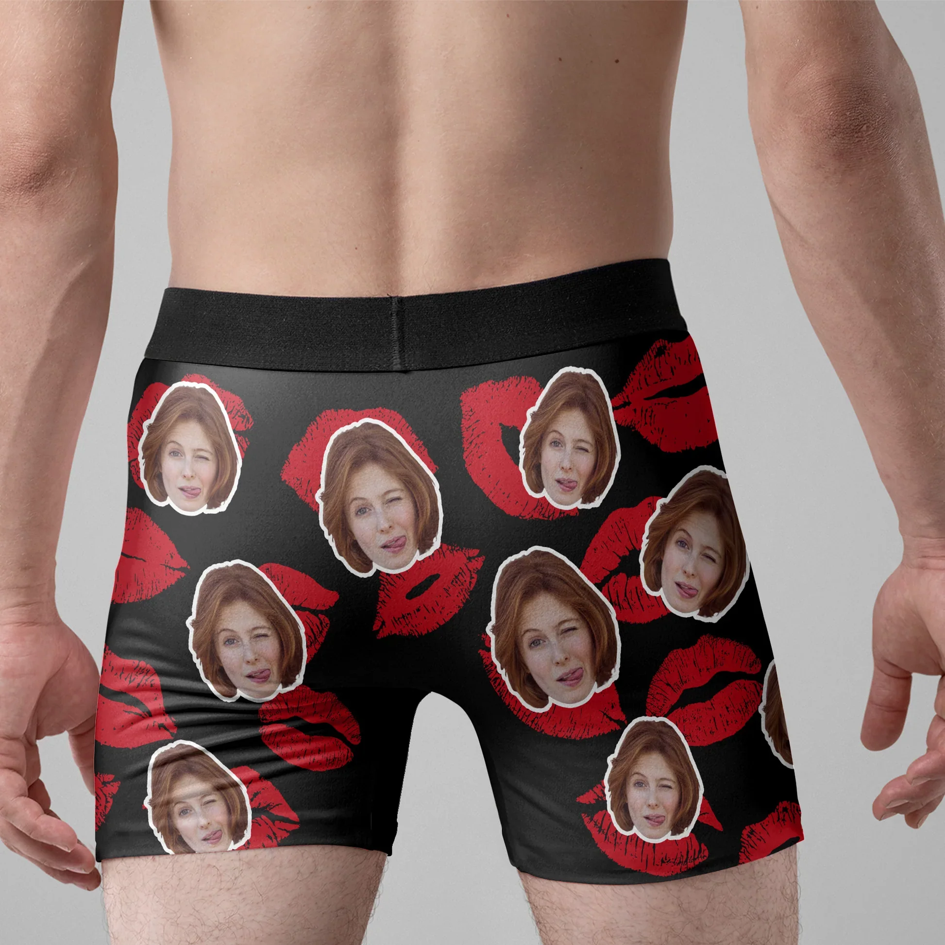 Personalized Men's Boxer Briefs With Custom Photo Kiss Print Property Of Design, Funny Unique Gift For Husband - Image 5