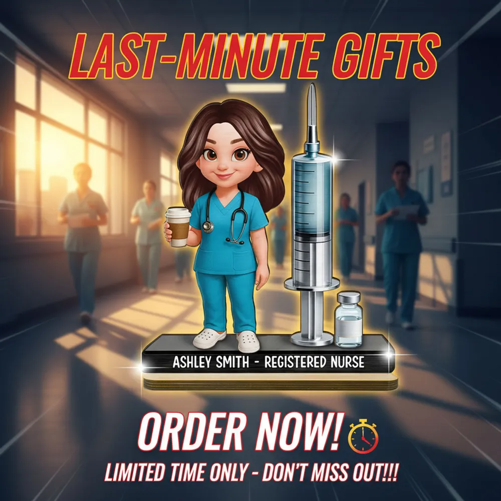 Personalized 2-Layer Wooden Plaque Nurse Figurine with Scrubs & Stethoscope - Unique Gift for Nurses - Image 7