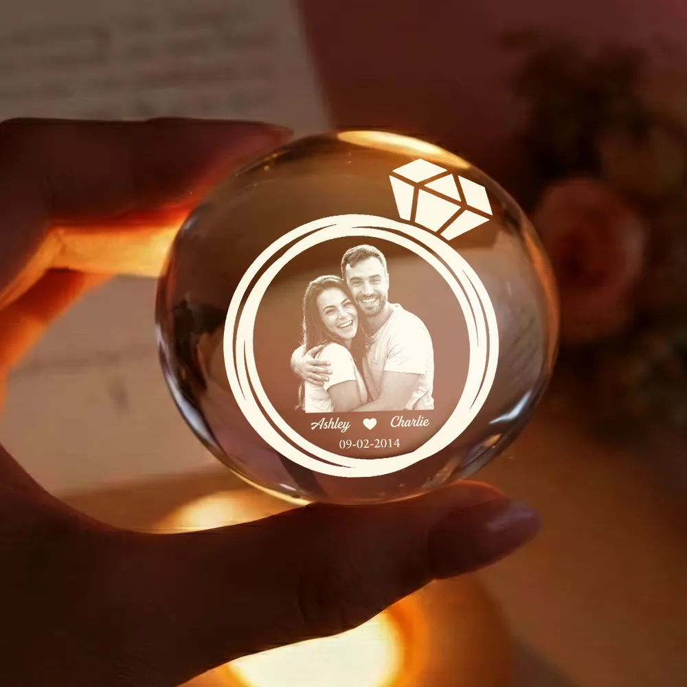 Eternal Love Globe Lamp - Custom Photo Night Light With Couple Hugging - Sweet Anniversary Gift - Image 3