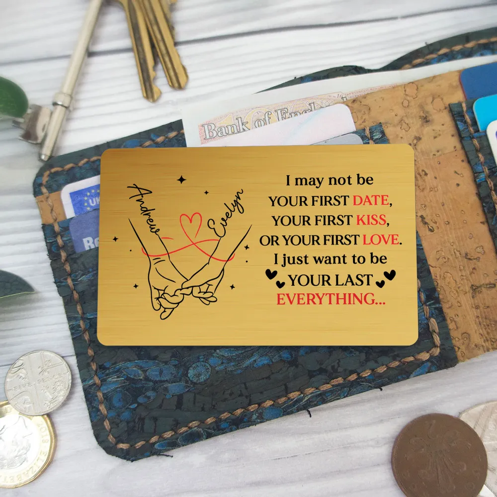 Metal Wallet Card 'Your Last Everything' Message, Personalized Romantic Keepsake, Pocket Friendly Daily Reminder, Unique Gift for Him - Image 4