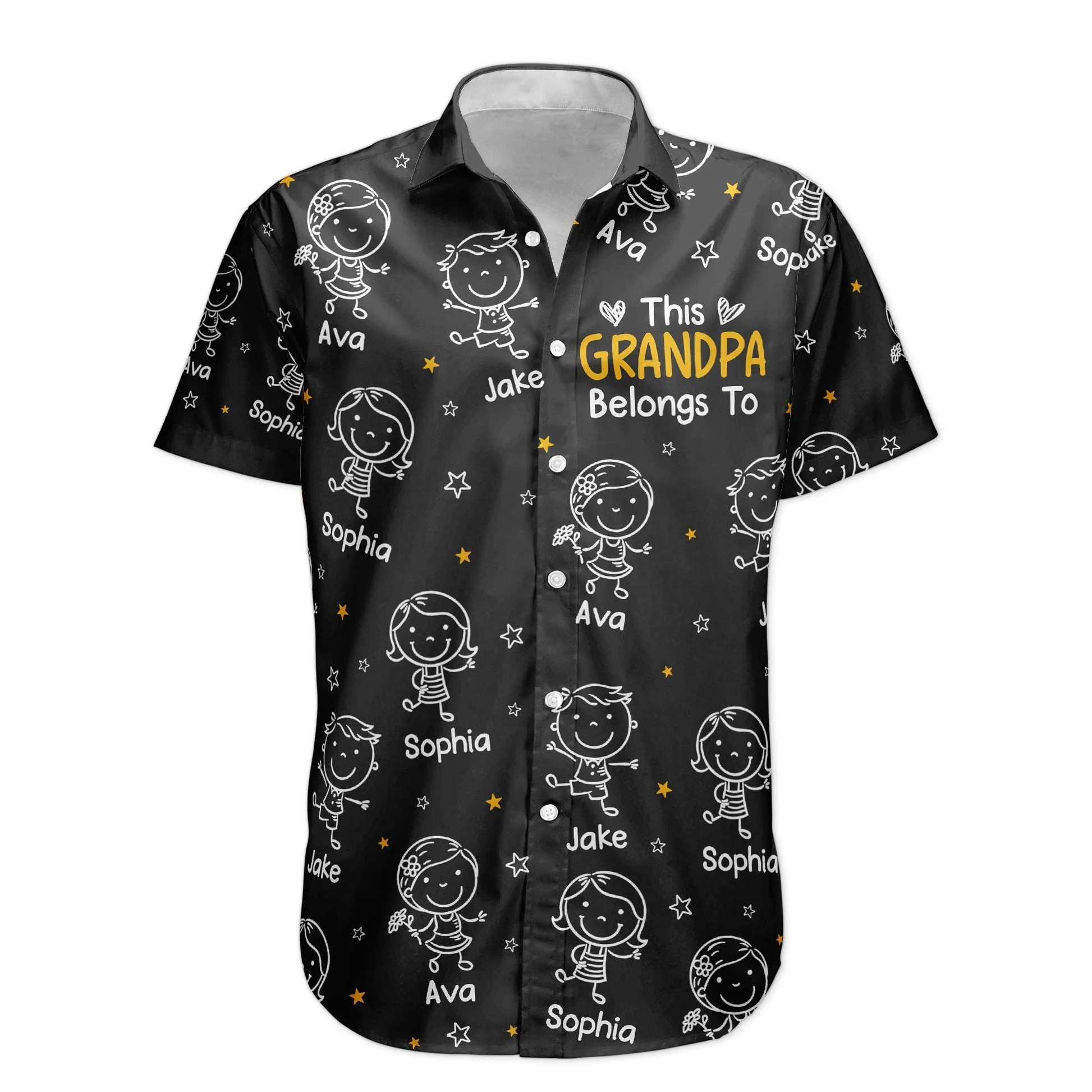 Personalized Hawaiian Shirt This Grandpa Belongs To Cute Cartoon Kids Pattern - Unique Family Gift - Image 5