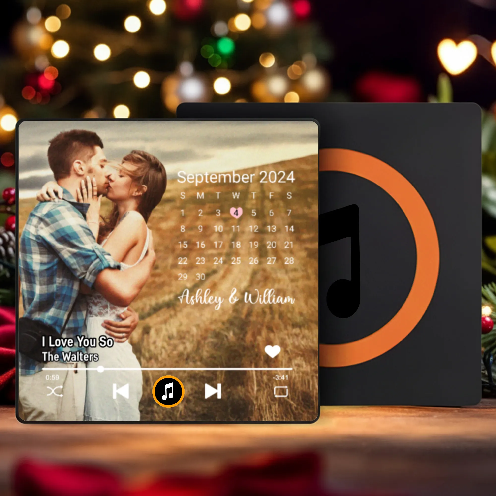 Personalized Acrylic Music Magnet with Photo Style Calendar Highlight for Anniversary Sweet Home Decor Unique Gift