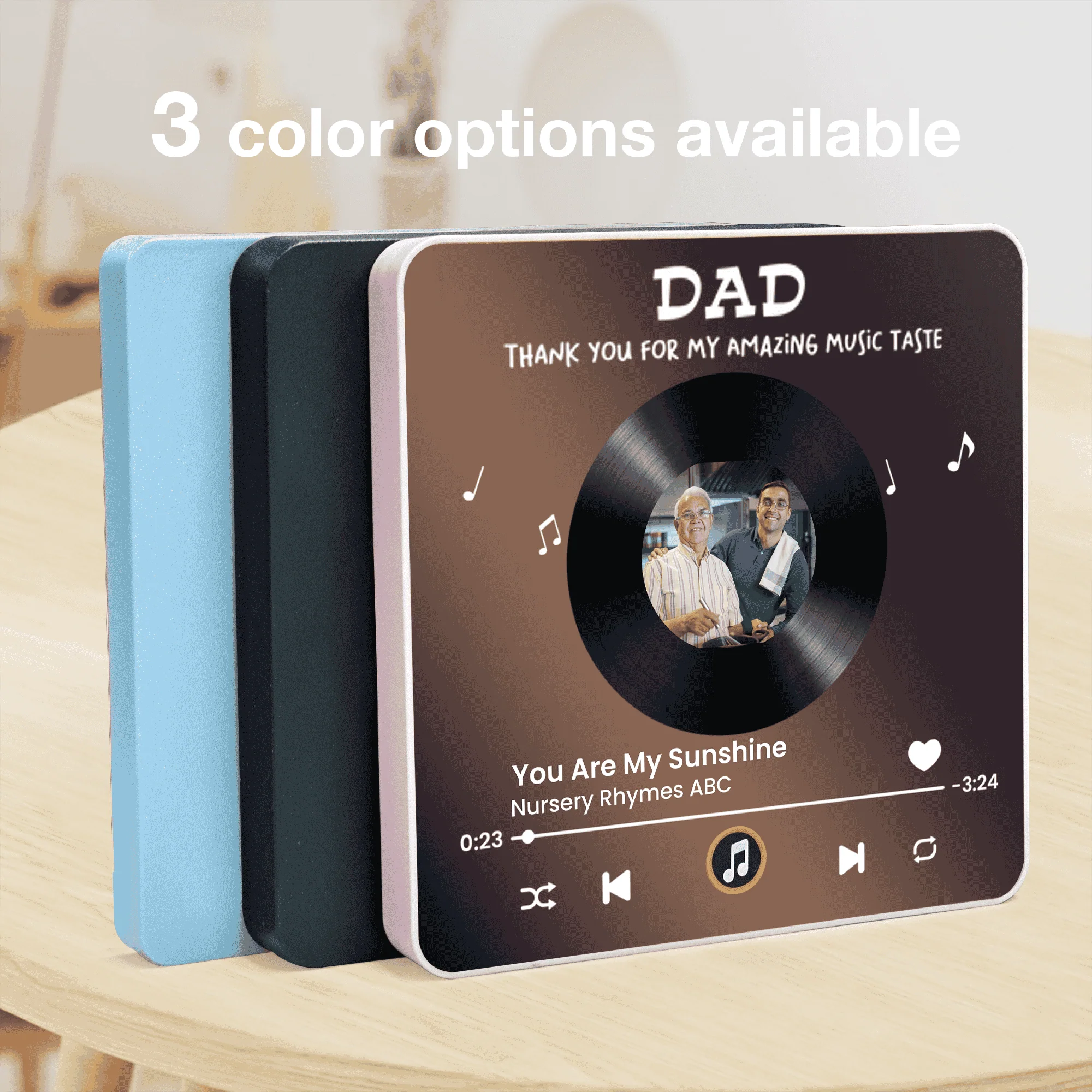 Personalized Acrylic Music Magnet for Dad - Custom Photo Song Style Fridge Decor, Unique Thank You Gift - Image 7