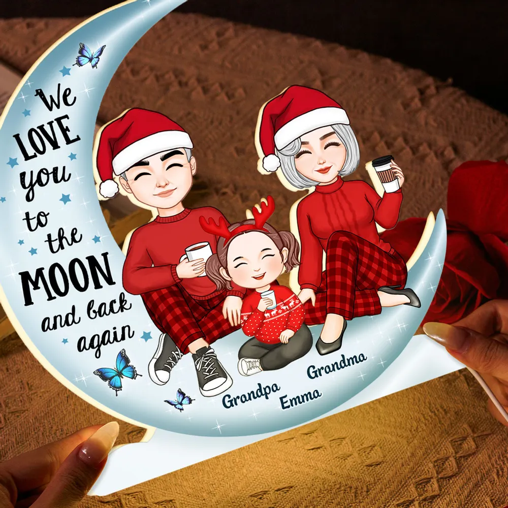 Acrylic Light Box 'We Love You to the Moon and Back' Night Light, Sweet Grandparent Gift, Cozy Bookshelf Decor - Image 7