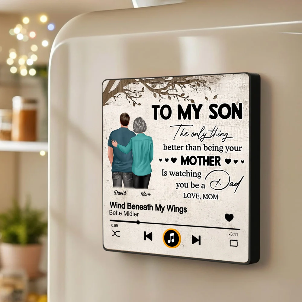 Acrylic Music Magnet Personalized To My Son Keepsake Fridge Decor Unique Gift From Mom - Image 2