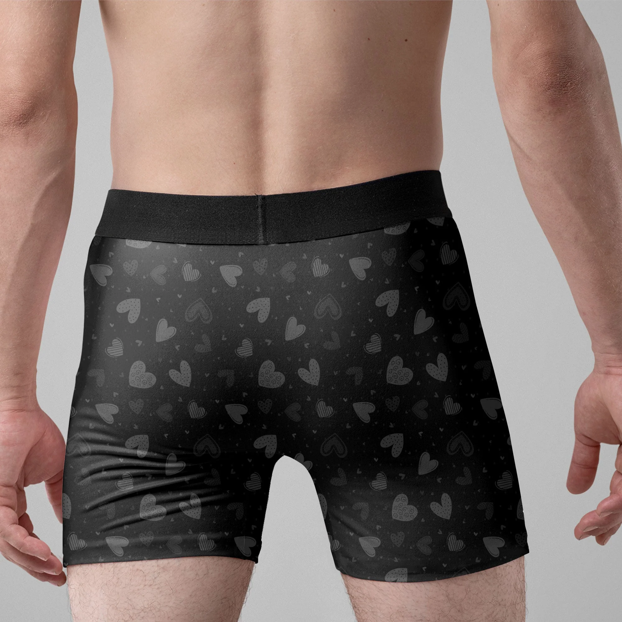 Personalized Men's Boxer Briefs with Funny Romantic Quote, Couple Hug Illustration, Unique Anniversary Gift - Image 2