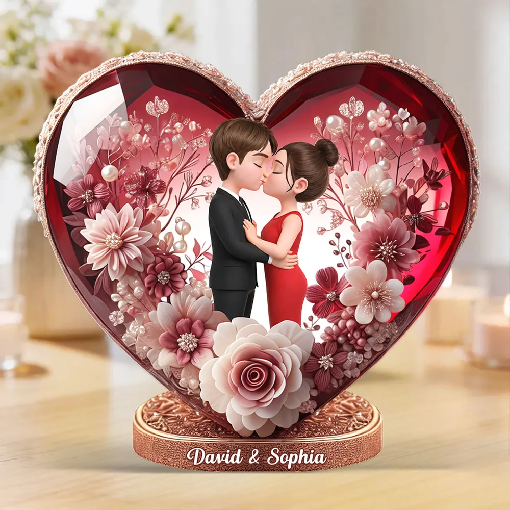Eternal Love Heart Shaped Acrylic Block Plaque, Personalized Keepsake for a Couple - Sweet Home Accent, Thoughtful Gift for Her or Him - Image 3