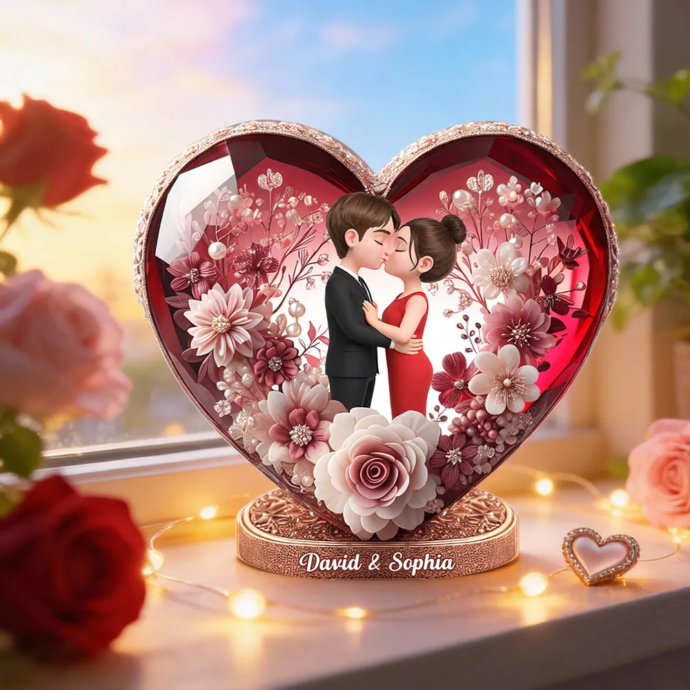 Eternal Love Heart Shaped Acrylic Block Plaque, Personalized Keepsake for a Couple - Sweet Home Accent, Thoughtful Gift for Her or Him - Image 6