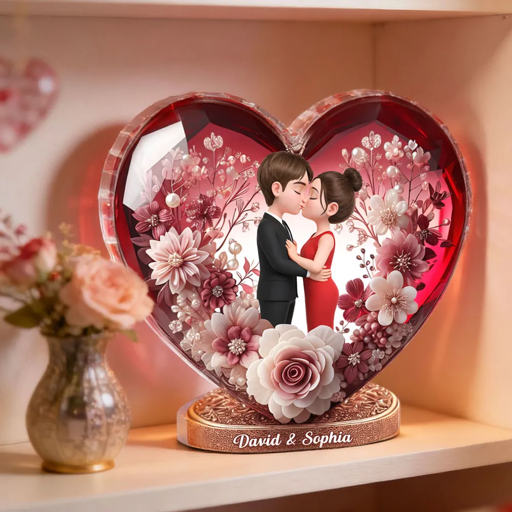 Eternal Love Heart Shaped Acrylic Block Plaque, Personalized Keepsake for a Couple - Sweet Home Accent, Thoughtful Gift for Her or Him - Image 7