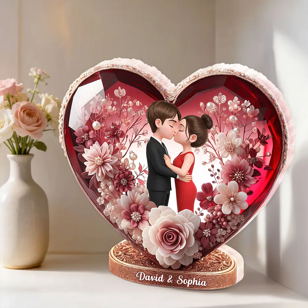 Eternal Love Heart Shaped Acrylic Block Plaque, Personalized Keepsake for a Couple - Sweet Home Accent, Thoughtful Gift for Her or Him - Image 8
