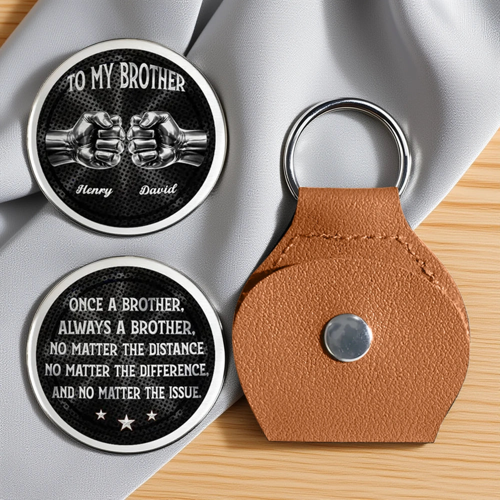 Personalized Pocket Hug Token for Brother, Fist Bump Design, Unique Everyday Keepsake Gift He Can Carry
