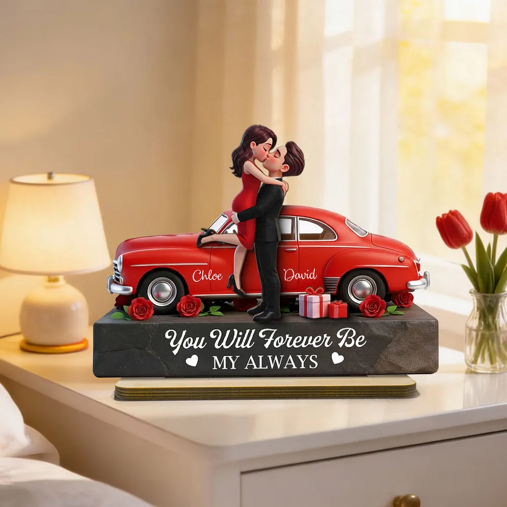 You Will Forever Be My Always Personalized 2-Layer Wooden Plaque Sweet Couple Kiss Scene Heartfelt Anniversary Gift - Image 7