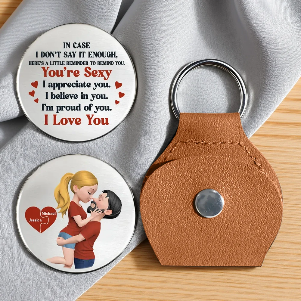 Personalized Pocket Hug Token With Love Message, Cute Couple Illustration, Unique Romantic Gift For Him Or Her