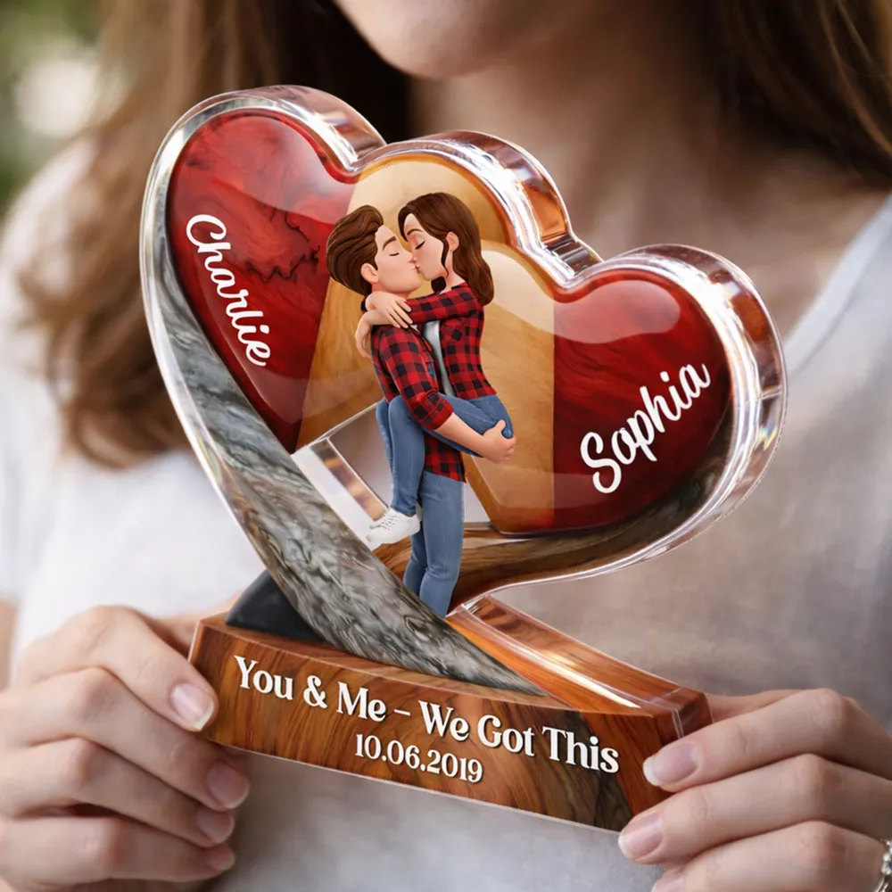 You & Me We Got This Personalized Shaped Acrylic Block Plaque Romantic Couple Keepsake Valentine's Day Gift - Image 6
