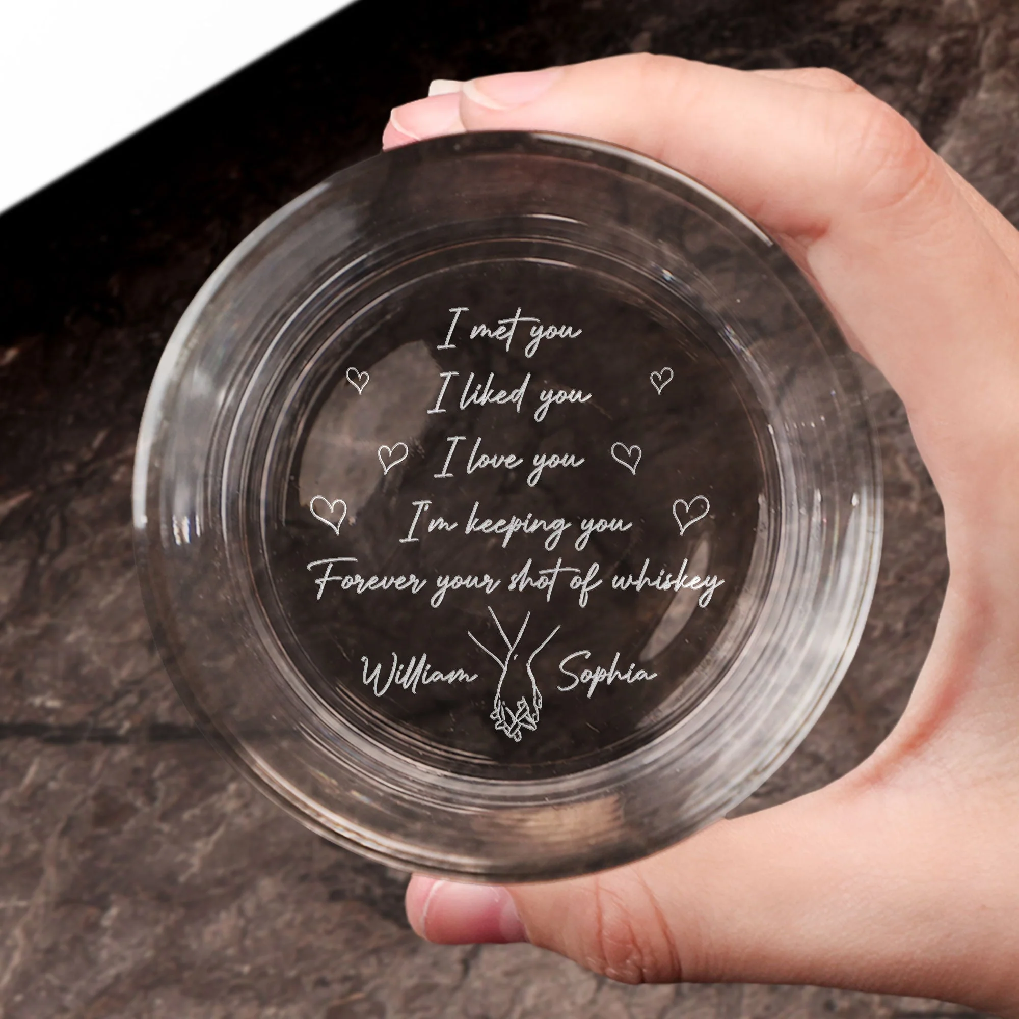 Personalized Engraved Whiskey Glass With Romantic Quote For Couples A Unique Gift With Sweet Hearts - Image 6