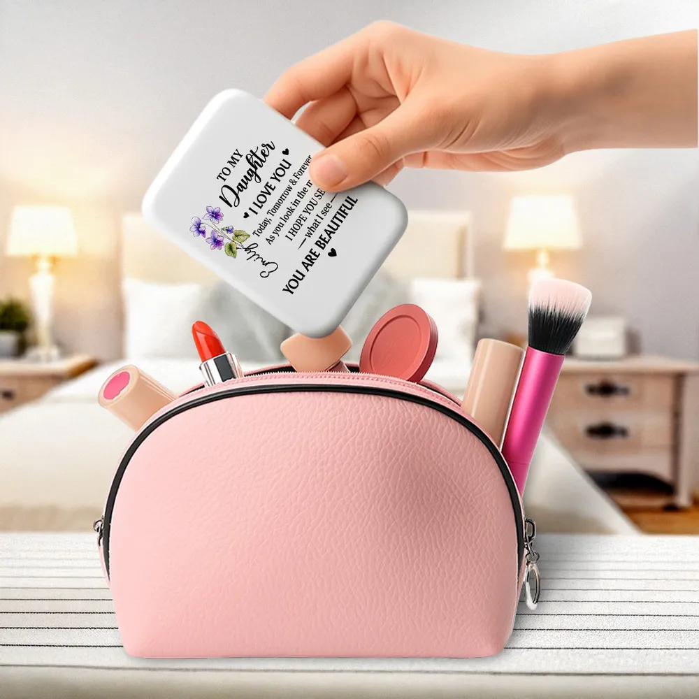 Personalized LED Pocket Mirror 'To My Daughter' Love Message - Unique Gift for Her, Daily Confidence Boost - Image 8