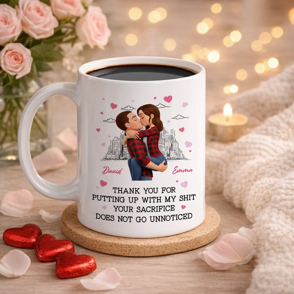 Thank You for Putting Up with My Sh*t - Personalized Mug - Funny Valentine's Day Gift for Her - Image 3