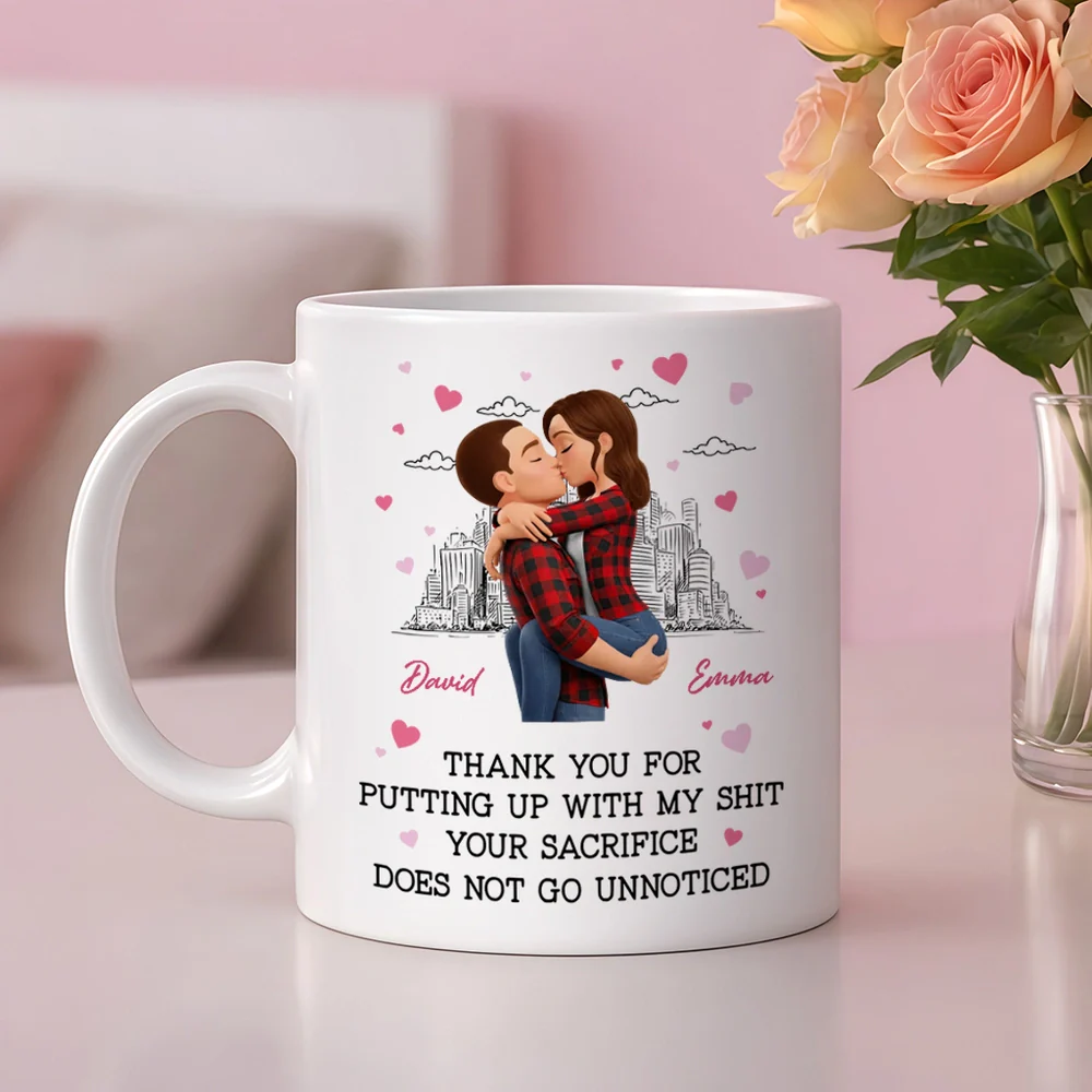 Thank You for Putting Up with My Sh*t - Personalized Mug - Funny Valentine's Day Gift for Her - Image 5