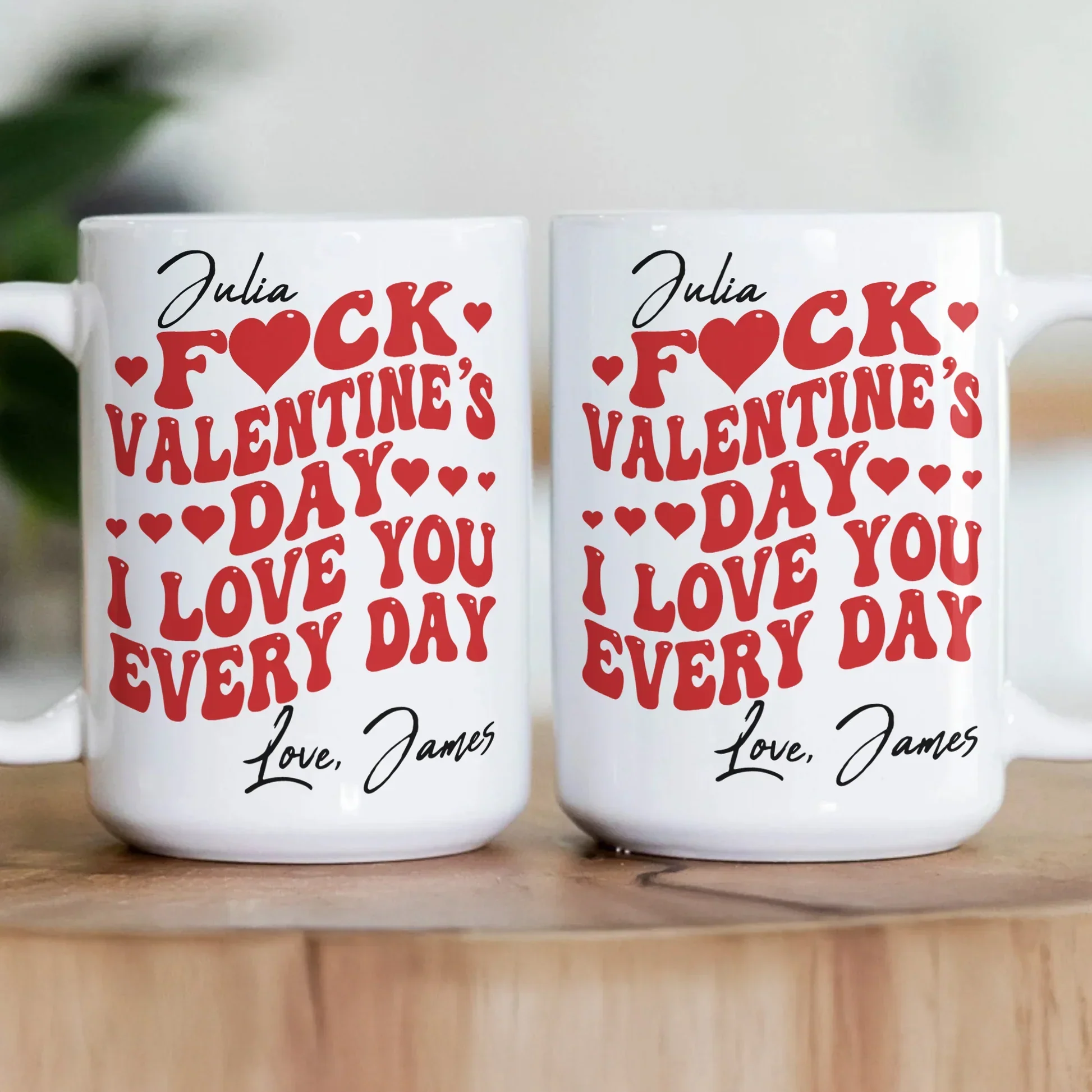 Personalized White Ceramic Mug Retro Love Quote Valentine's Day Gift - Custom Name Funny Cute Hearts Design for Girlfriend Wife - Image 3