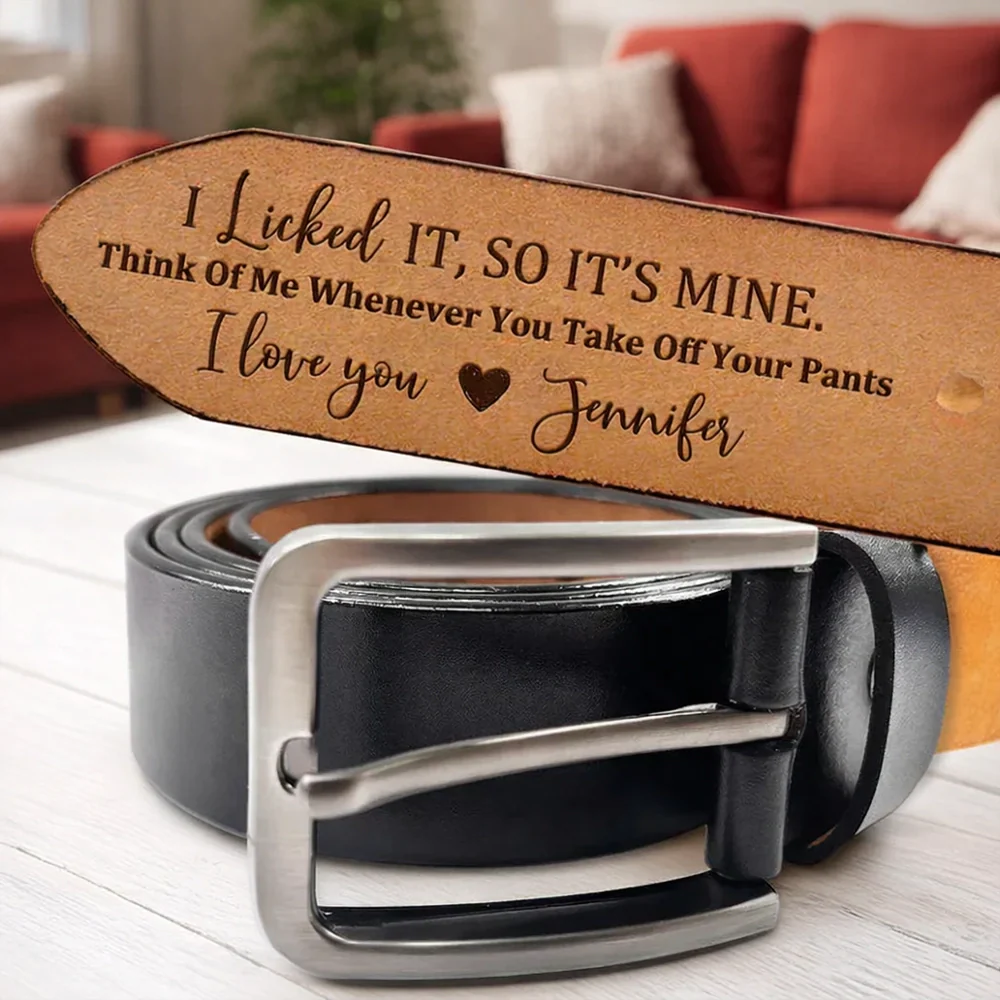 Personalized Leather Belt With Funny Love Quote For Husband Boyfriend, Sleek Buckle Daily Wear, Unique Gift