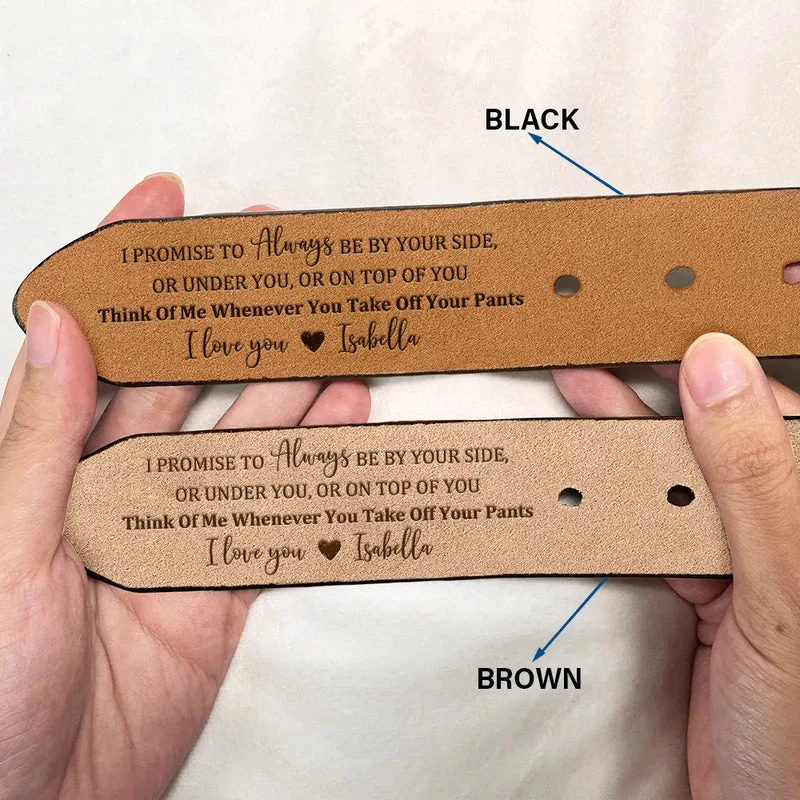 Personalized Leather Belt With Funny Love Quote For Husband Boyfriend, Sleek Buckle Daily Wear, Unique Gift - Image 4